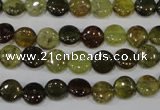 CGA210 15.5 inches 8mm flat round natural green garnet beads