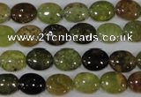 CGA220 15.5 inches 8*10mm oval natural green garnet beads