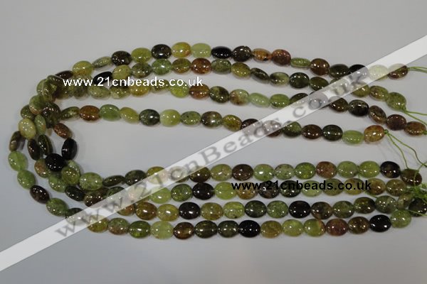 CGA220 15.5 inches 8*10mm oval natural green garnet beads