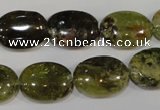 CGA223 15.5 inches 13*18mm oval natural green garnet beads