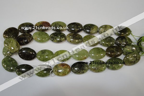 CGA225 15.5 inches 18*25mm oval natural green garnet beads