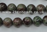 CGA305 15.5 inches 14mm round red green garnet gemstone beads