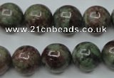 CGA307 15.5 inches 18mm round red green garnet gemstone beads