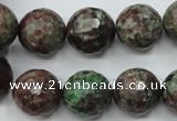 CGA317 15.5 inches 18mm faceted round red green garnet gemstone beads