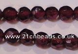 CGA361 14 inches 4mm faceted round natural red garnet beads wholesale