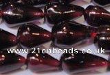 CGA369 15 inches 5*8mm teardrop natural red garnet beads wholesale