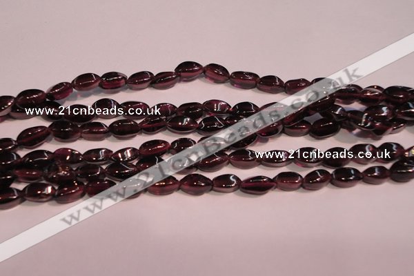 CGA376 15 inches 3*7mm twisted rice natural red garnet beads wholesale