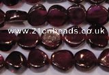 CGA382 15 inches 5mm coin natural red garnet beads wholesale