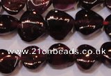 CGA392 15 inches 7*7mm heart natural red garnet beads wholesale