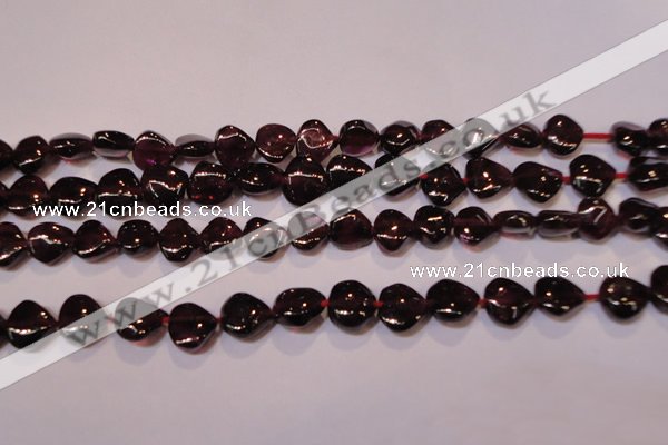 CGA392 15 inches 7*7mm heart natural red garnet beads wholesale