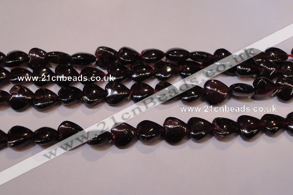 CGA393 15 inches 8*8mm heart natural red garnet beads wholesale