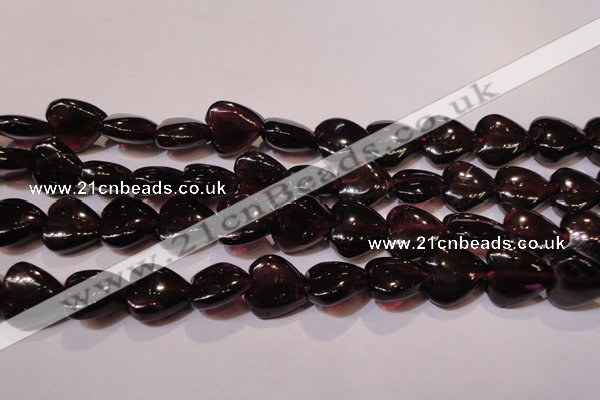 CGA394 15 inches 9*9mm heart natural red garnet beads wholesale