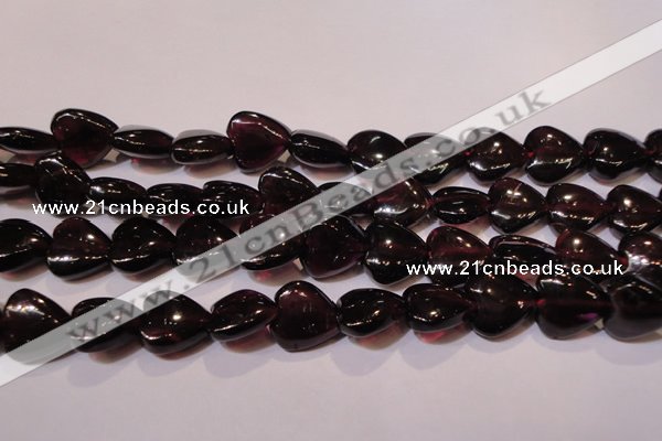 CGA394 15 inches 9*9mm heart natural red garnet beads wholesale