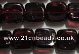 CGA401 15.5 inches 8*8mm square natural red garnet beads wholesale