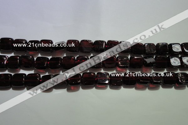 CGA401 15.5 inches 8*8mm square natural red garnet beads wholesale