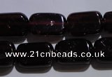 CGA405 15.5 inches 8*12mm rectangle natural red garnet beads wholesale