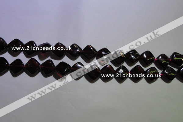 CGA409 15.5 inches 10*10mm diamond natural red garnet beads wholesale