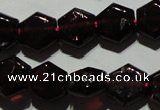 CGA411 15.5 inches 8*9mm hexagon natural red garnet beads wholesale