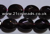 CGA414 15.5 inches 9*12mm faceted oval natural red garnet beads wholesale