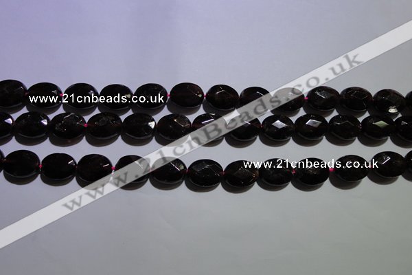 CGA414 15.5 inches 9*12mm faceted oval natural red garnet beads wholesale