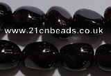 CGA418 15.5 inches 7*9mm nuggets natural red garnet beads wholesale