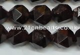 CGA453 15.5 inches 12mm faceted nuggets natural red garnet beads