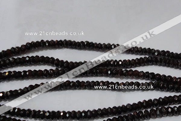 CGA458 15.5 inches 4*6mm faceted rondelle natural red garnet beads