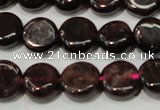 CGA466 15.5 inches 8mm coin natural red garnet beads wholesale