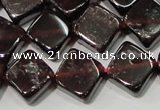 CGA472 15.5 inches 8*8mm diamond natural red garnet beads