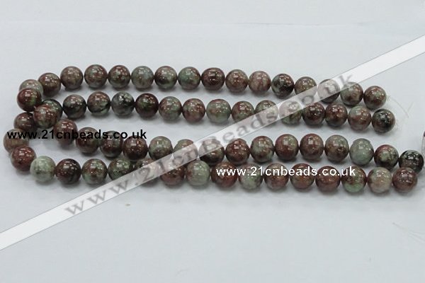 CGA51 15.5 inches 12mm round red green garnet gemstone beads