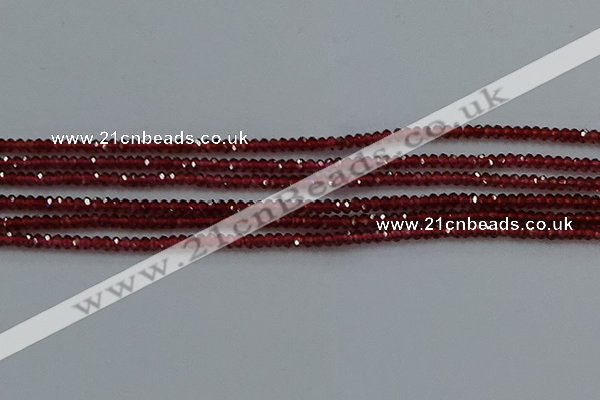 CGA516 15.5 inches 1.5*2.5mm faceted rondelle red garnet beads