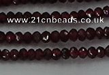 CGA517 15.5 inches 2*3mm faceted rondelle red garnet beads