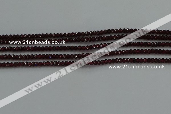 CGA517 15.5 inches 2*3mm faceted rondelle red garnet beads