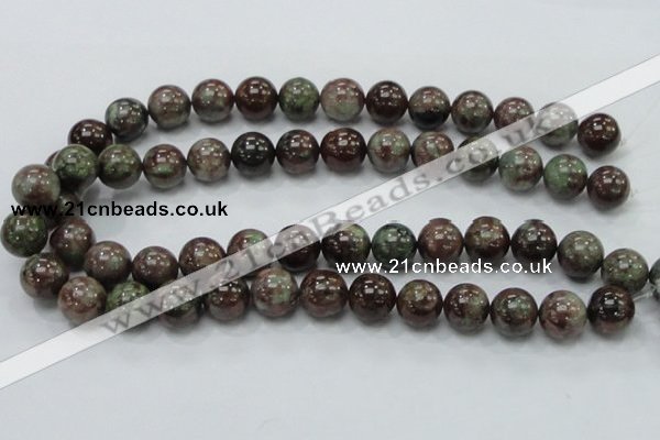 CGA52 15.5 inches 14mm round red green garnet gemstone beads