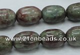 CGA54 15.5 inches 12*16mm egg-shaped red green garnet gemstone beads