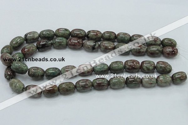 CGA54 15.5 inches 12*16mm egg-shaped red green garnet gemstone beads