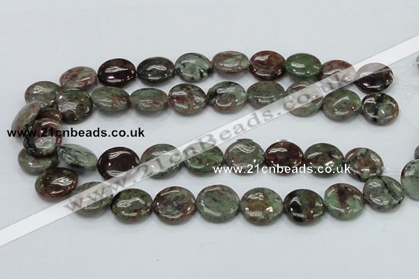 CGA60 15.5 inches 20mm flat round red green garnet gemstone beads