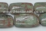 CGA64 15.5 inches 20*30mm rectangle red green garnet gemstone beads