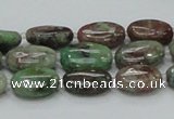 CGA65 15.5 inches 10*14mm oval red green garnet gemstone beads