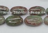 CGA66 15.5 inches 15*20mm oval red green garnet gemstone beads