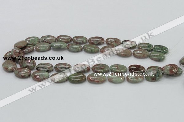 CGA66 15.5 inches 15*20mm oval red green garnet gemstone beads