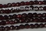 CGA660 15.5 inches 3mm faceted round red garnet beads wholesale