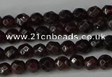 CGA661 15.5 inches 4mm faceted round red garnet beads wholesale