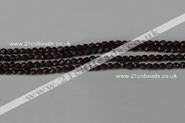 CGA661 15.5 inches 4mm faceted round red garnet beads wholesale