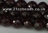 CGA663 15.5 inches 8mm faceted round red garnet beads wholesale