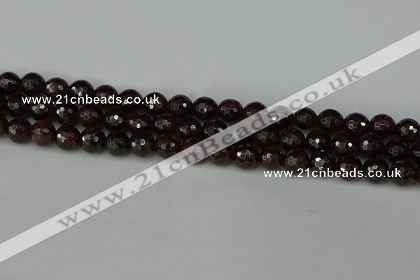 CGA663 15.5 inches 8mm faceted round red garnet beads wholesale