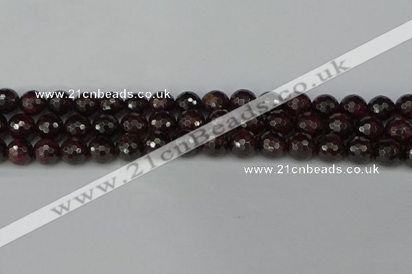 CGA664 15.5 inches 10mm faceted round red garnet beads wholesale