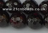 CGA666 15.5 inches 14mm faceted round red garnet beads wholesale