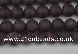 CGA671 15.5 inches 6mm round matte red garnet beads wholesale