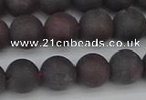 CGA672 15.5 inches 8mm round matte red garnet beads wholesale